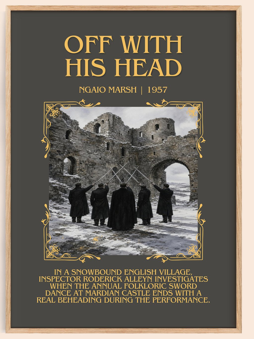 Off With His Head Minimalist Book Poster by Ngaio Marsh – book poster