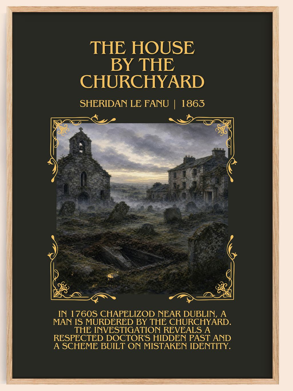 The House by the Churchyard Minimalist Book Poster by Sheridan Le Fanu – book poster