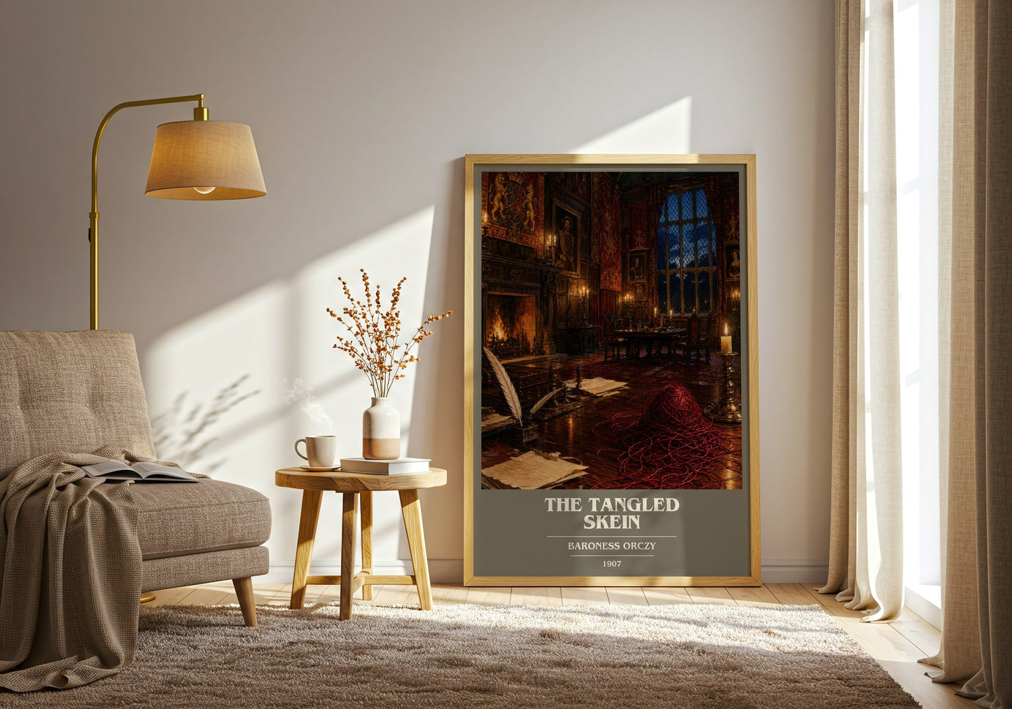 The Tangled Skein book cover print on bookshelf – Baroness Orczy fan gift