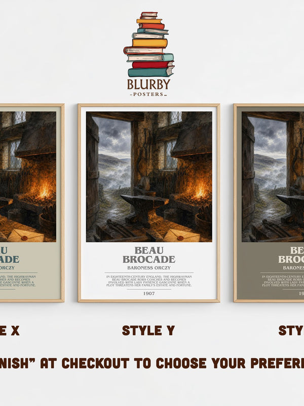 Beau Brocade bookish print in frame leaning in hallway – historical fiction wall art