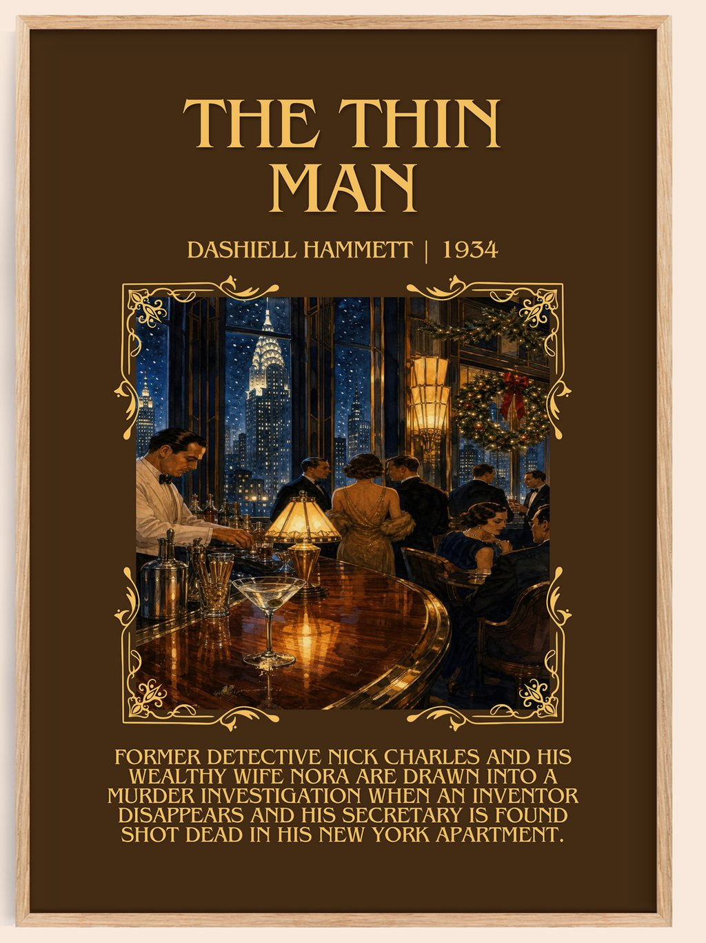 The Thin Man Minimalist Book Poster by Dashiell Hammett – book poster