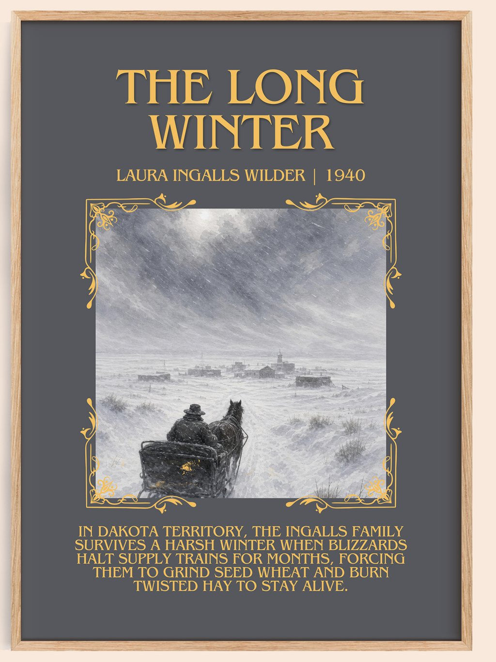 The Long Winter Minimalist Book Poster by Laura Ingalls Wilder – book poster
