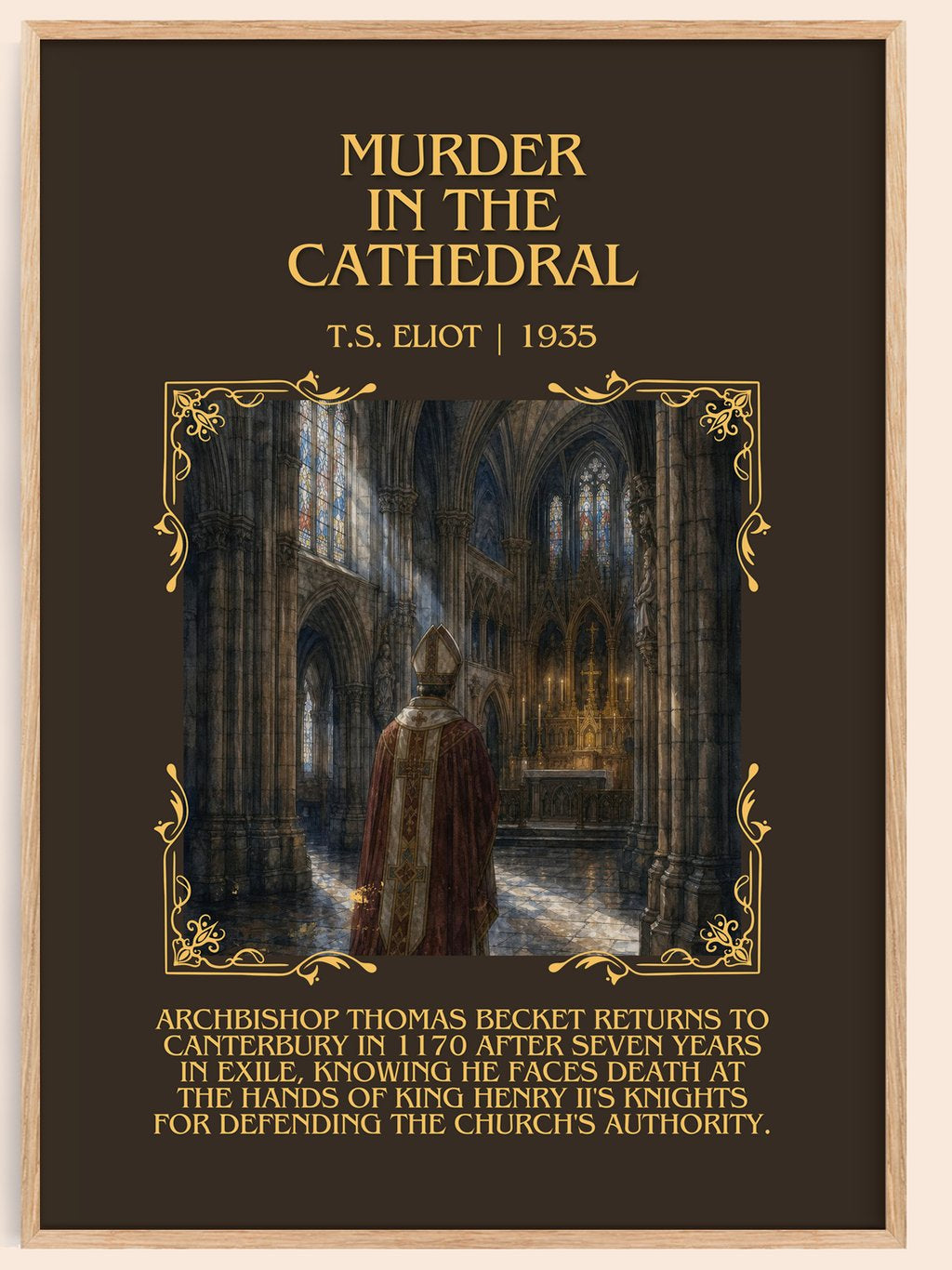Murder in the Cathedral Minimalist Book Poster by T.S. Eliot – book poster