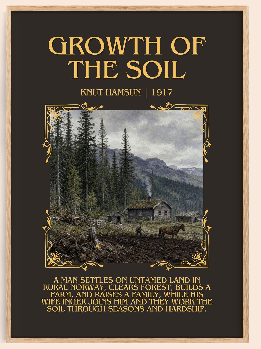 Growth of the Soil Minimalist Book Poster by Knut Hamsun – book poster