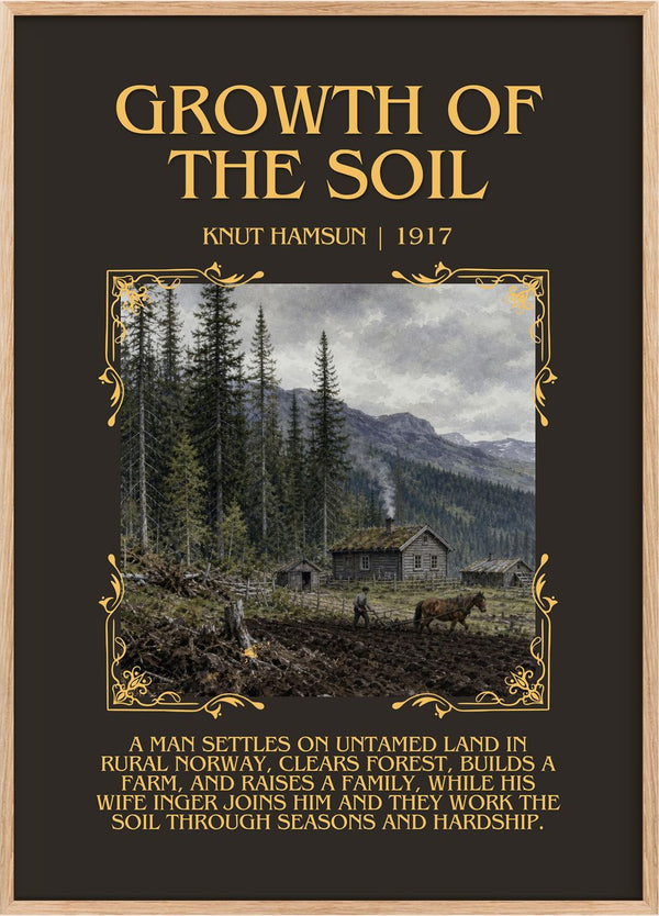Growth of the Soil Minimalist Book Poster by Knut Hamsun