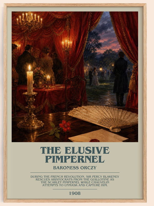 The Elusive Pimpernel bookish book poster by Baroness Orczy – framed literary art print