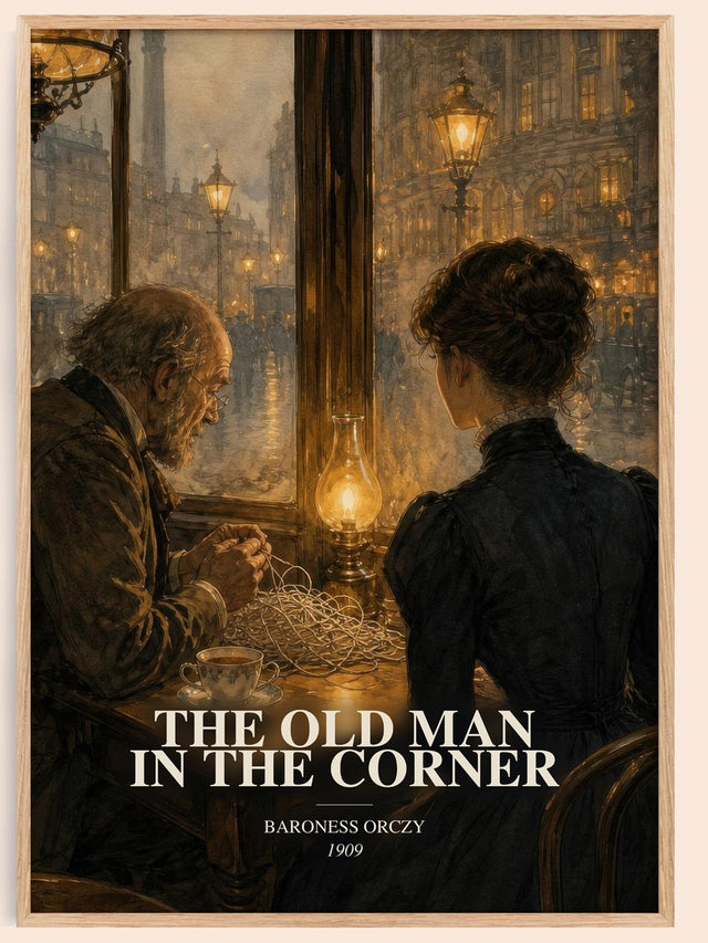 Old Man In The Corner Book Watercolour Illustration by Baroness Orczy