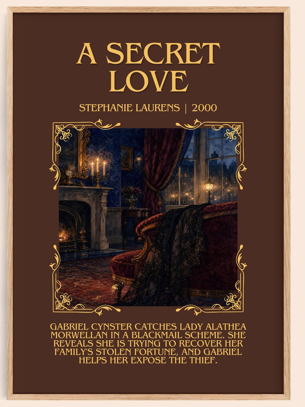 A Secret Love Minimalist Book Poster by Stephanie Laurens – book poster