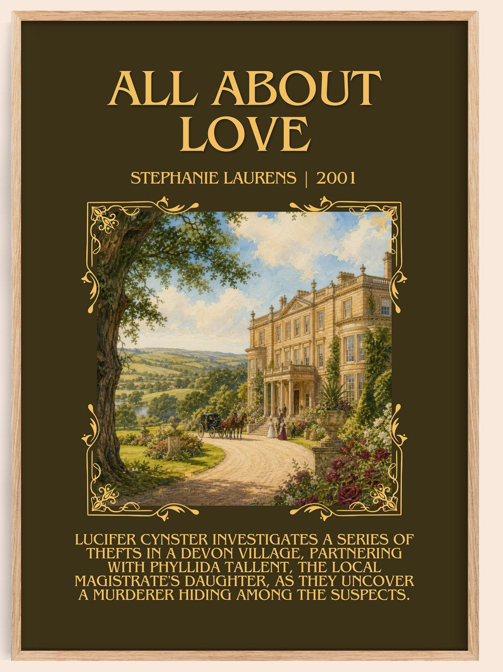 All About Love Minimalist Book Poster by Stephanie Laurens – book poster