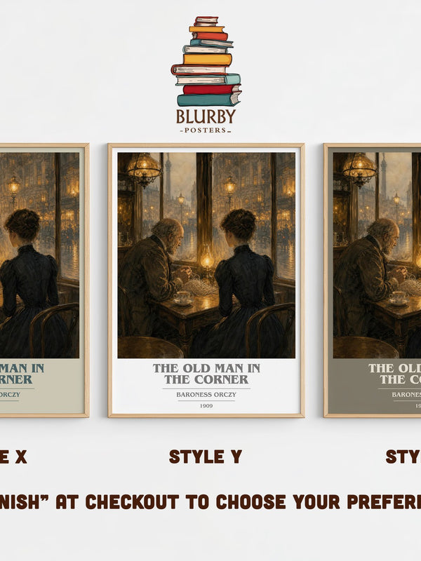 The Old Man In The Corner book cover print in frame leaning in hallway – mystery wall art