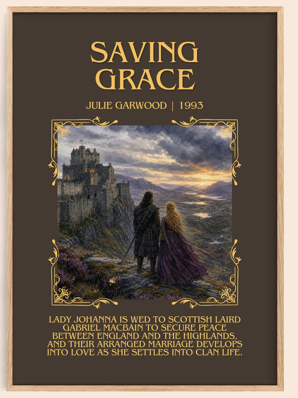 Saving Grace Minimalist Book Poster by Julie Garwood – book poster