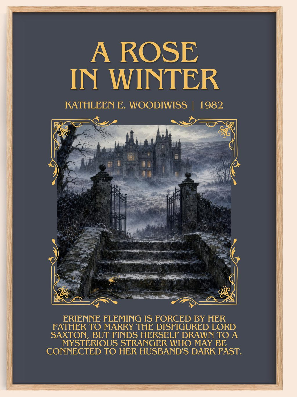 A Rose in Winter Minimalist Book Poster by Kathleen E. Woodiwiss – book poster