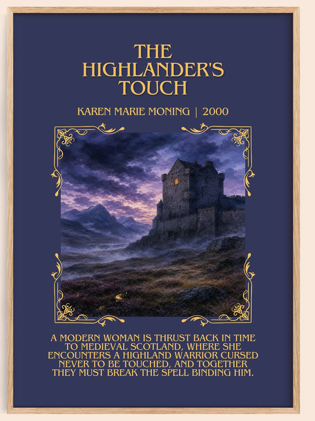 The Highlander's Touch Minimalist Book Poster by Karen Marie Moning – book poster