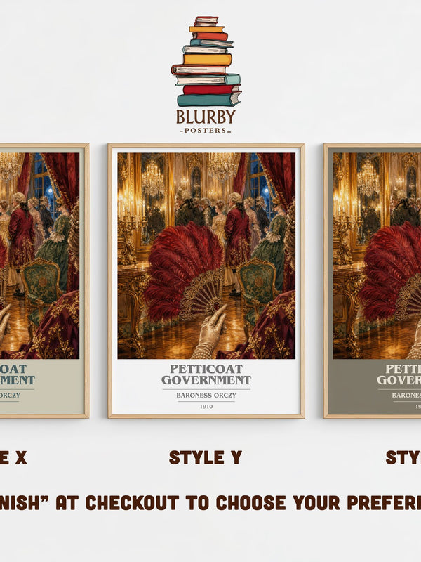 Petticoat Government book cover print in frame leaning in hallway – historical fiction wall art