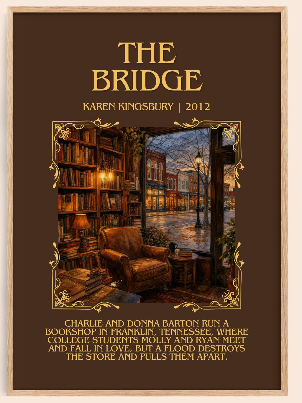 The Bridge Minimalist Book Poster by Karen Kingsbury – book poster