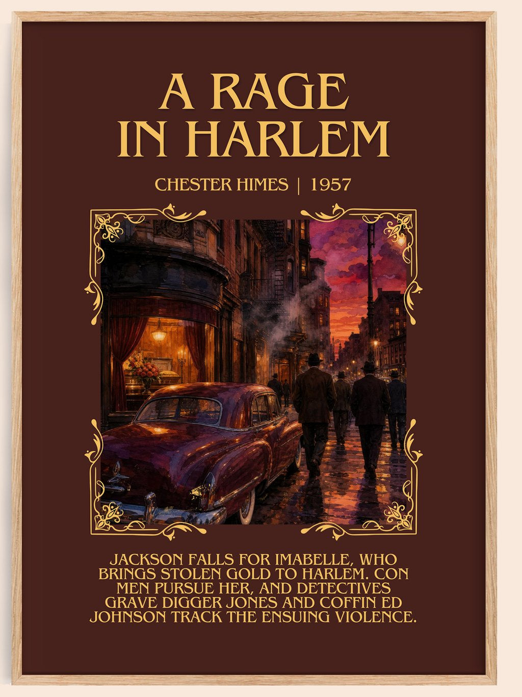 A Rage in Harlem Minimalist Book Poster by Chester Himes – book poster