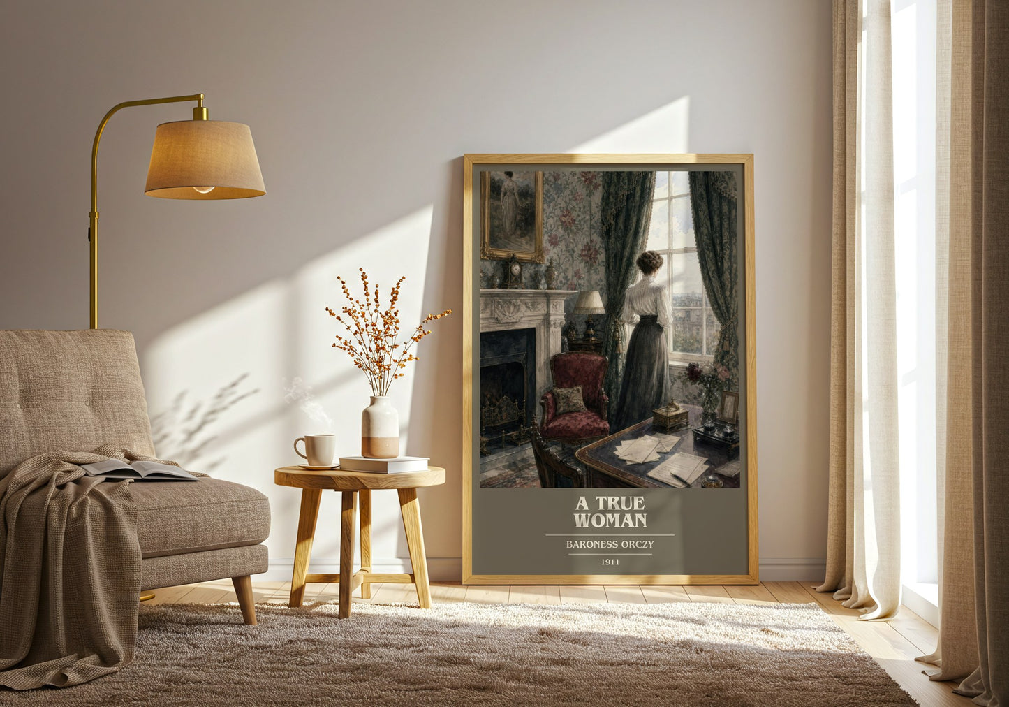 A True Woman book cover print on bookshelf – Baroness Orczy fan gift
