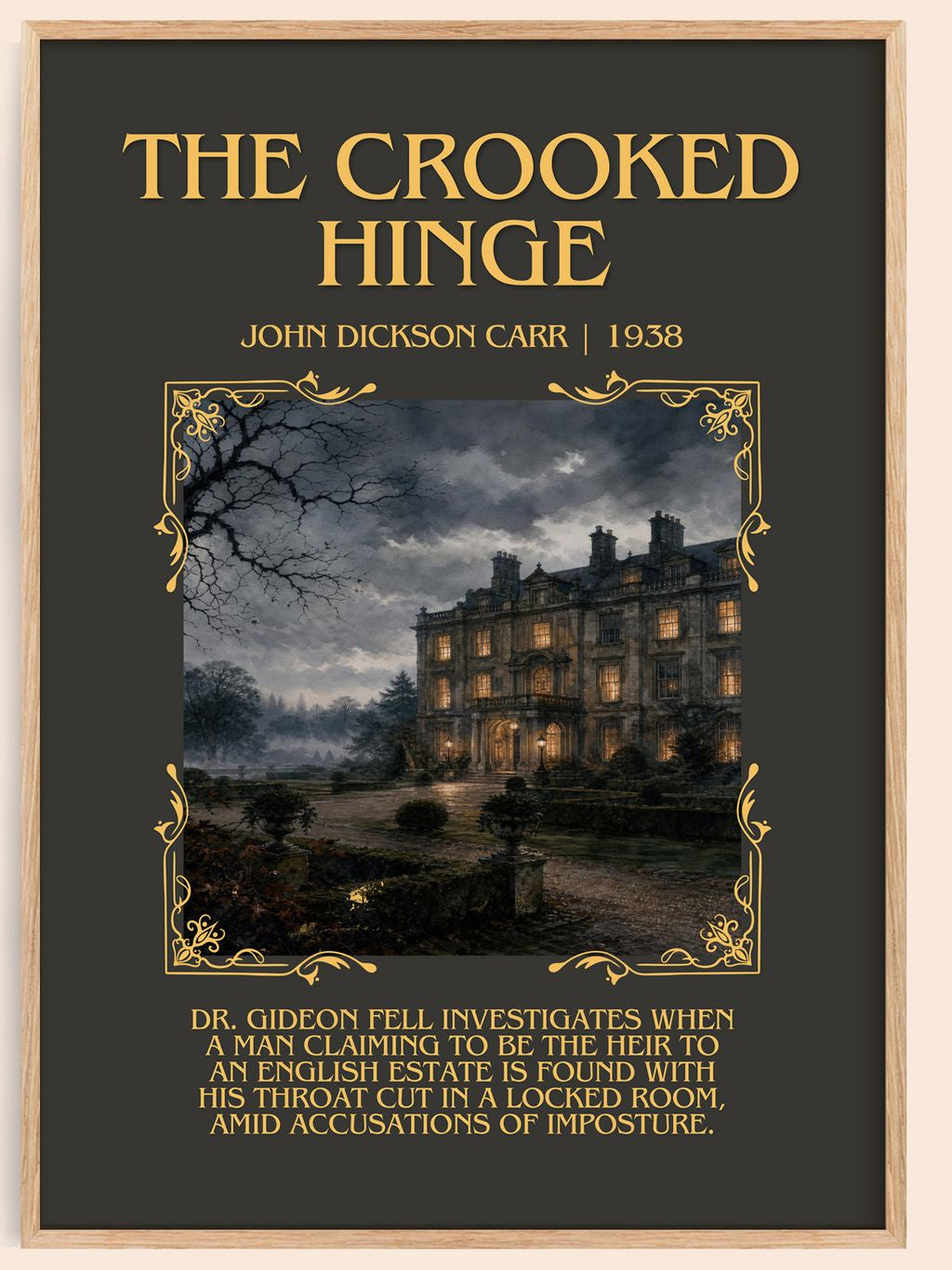 The Crooked Hinge Minimalist Book Poster by John Dickson Carr – book poster