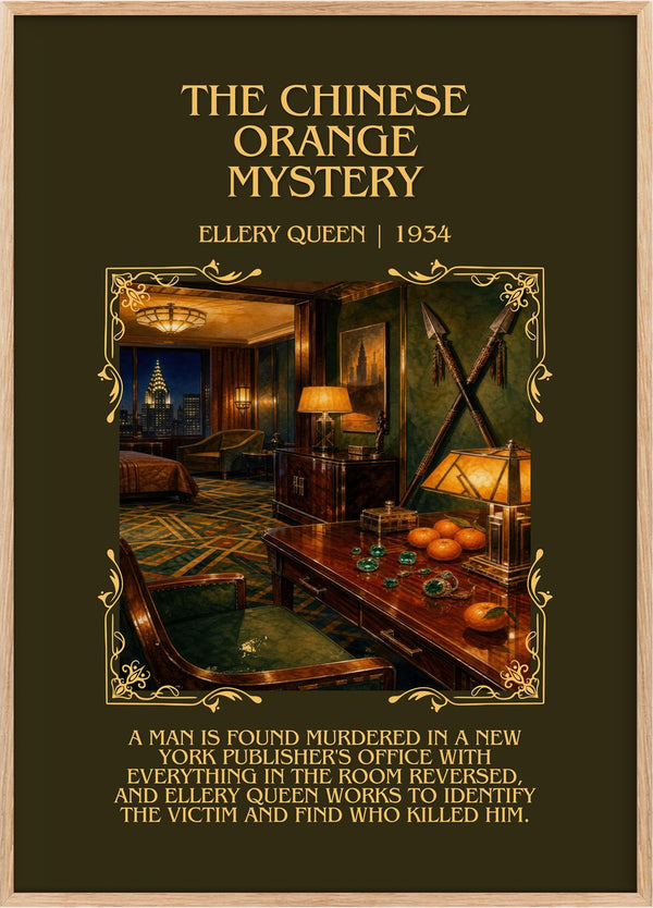 The Chinese Orange Mystery Minimalist Book Poster by Ellery Queen