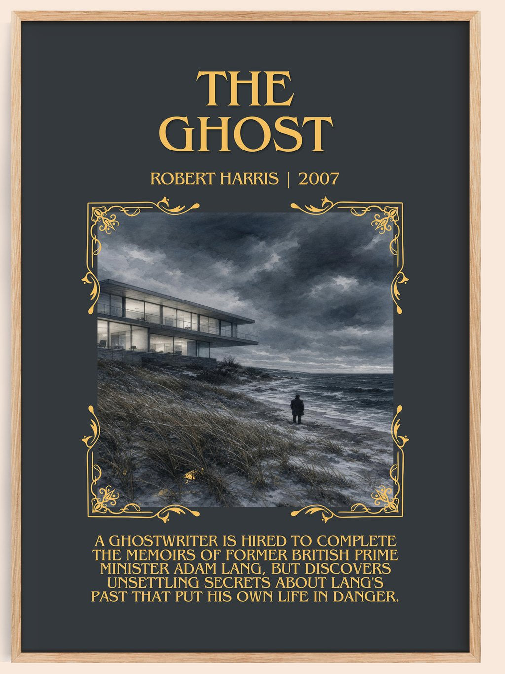 The Ghost Minimalist Book Poster by Robert Harris – book poster