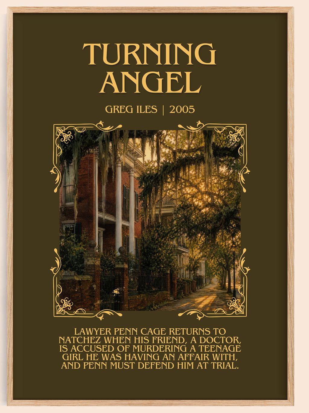 Turning Angel Minimalist Book Poster by Greg Iles – book poster
