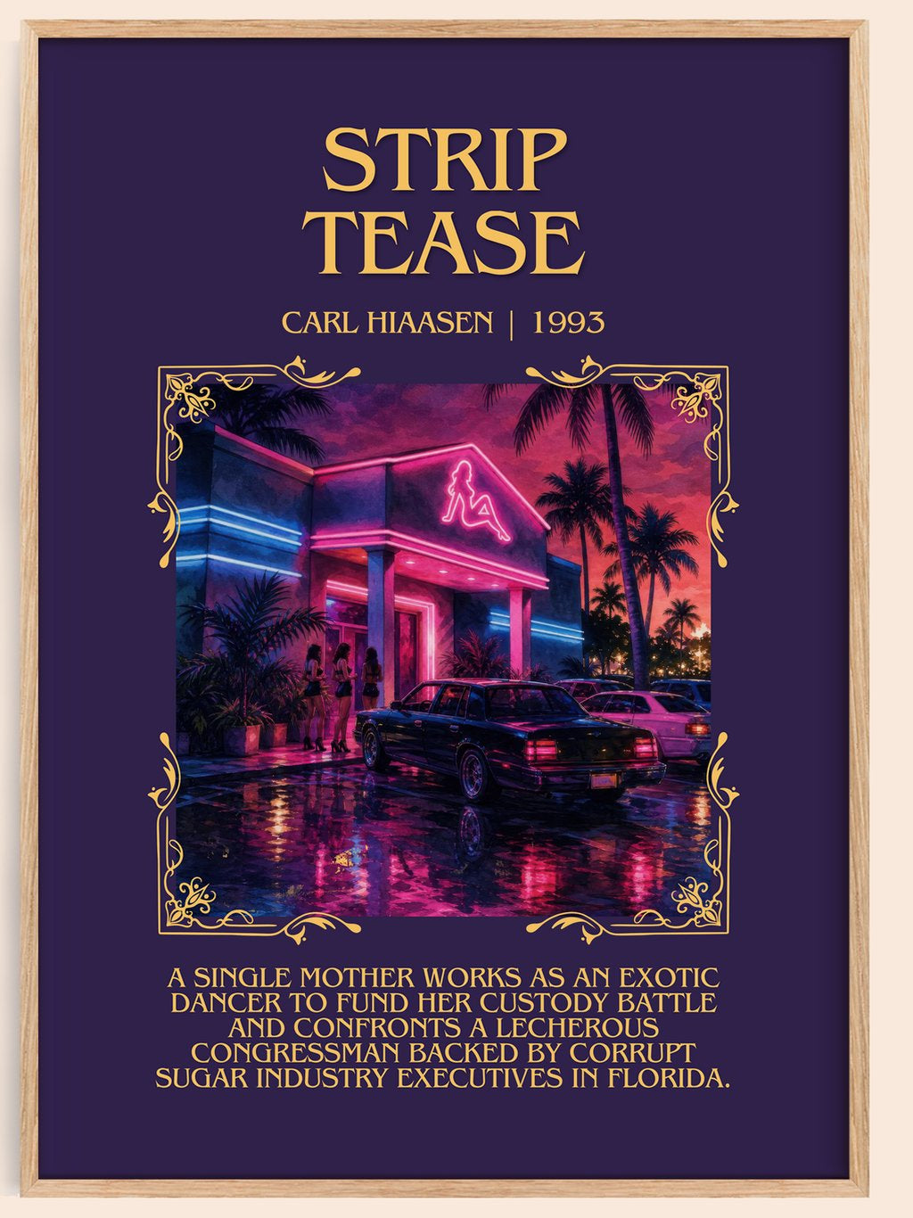 Strip Tease Minimalist Book Poster by Carl Hiaasen – book poster