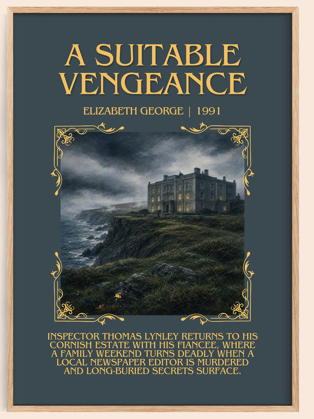 A Suitable Vengeance Minimalist Book Poster by Elizabeth George – book poster