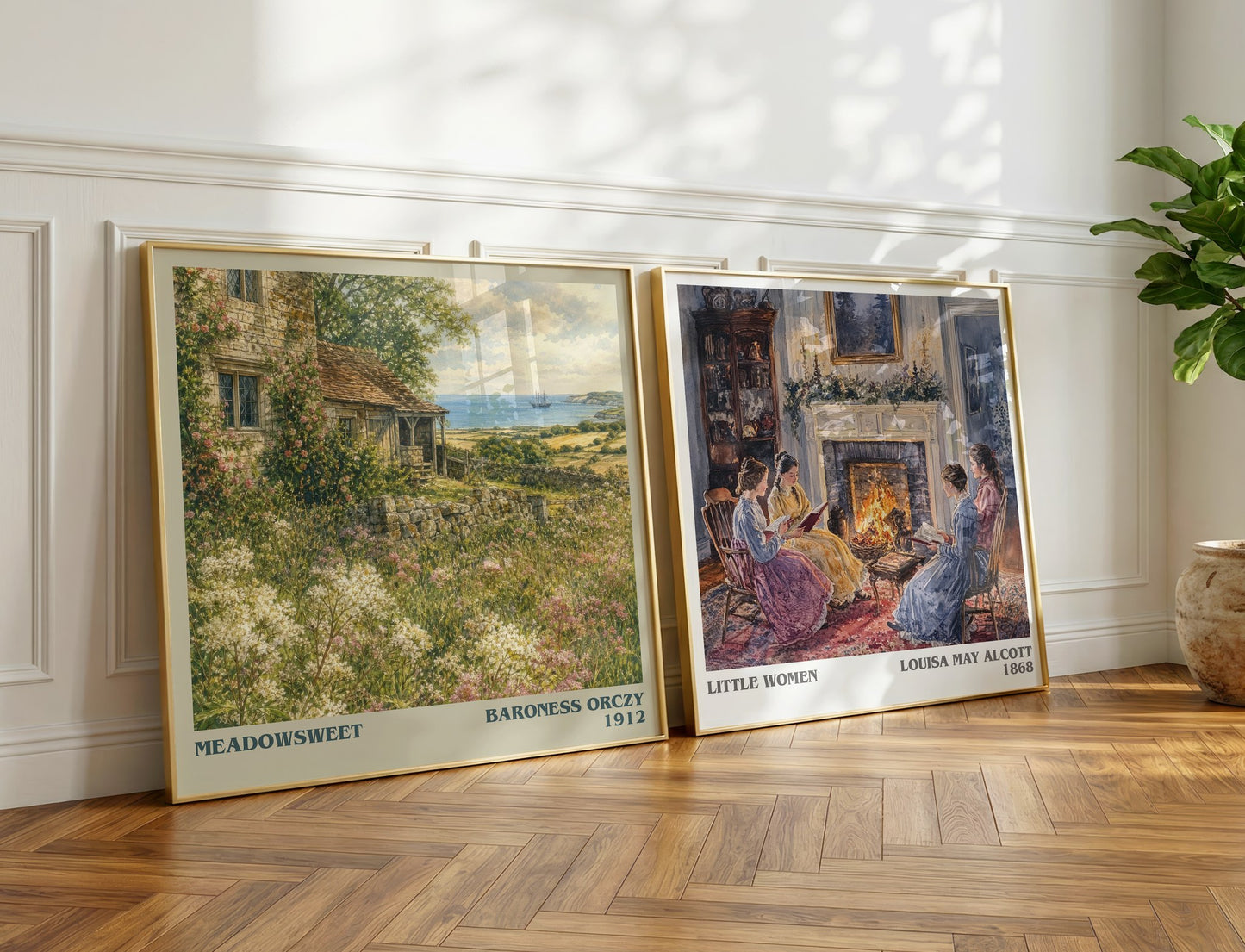Meadowsweet literary print on bookshelf – Baroness Orczy fan gift