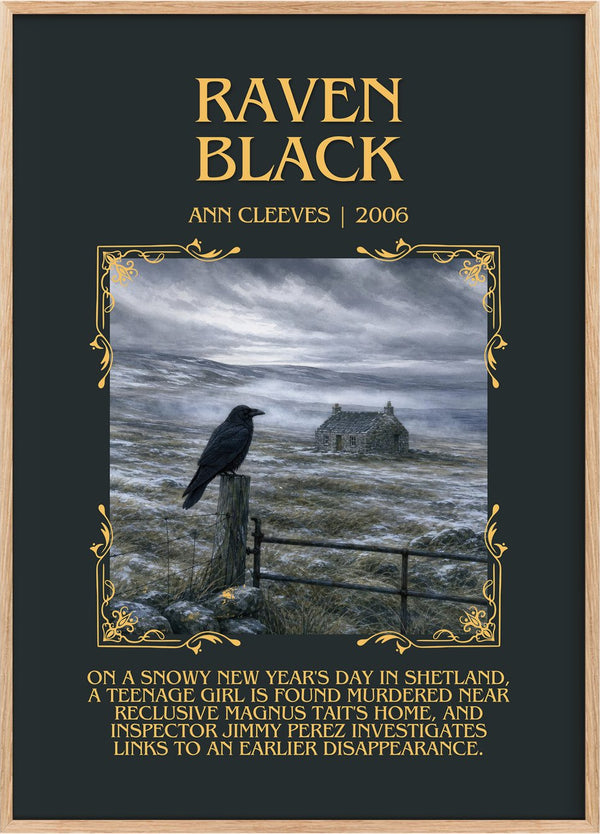 Raven Black Minimalist Book Poster by Ann Cleeves