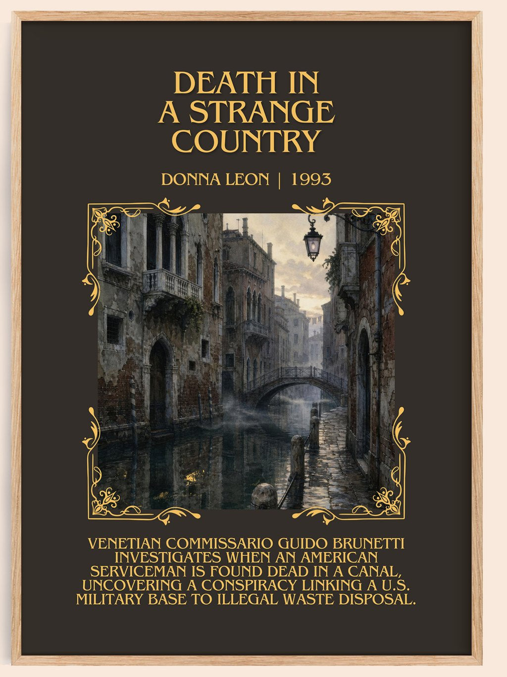Death in a Strange Country Minimalist Book Poster by Donna Leon – book poster