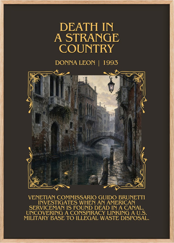 Death in a Strange Country Minimalist Book Poster by Donna Leon