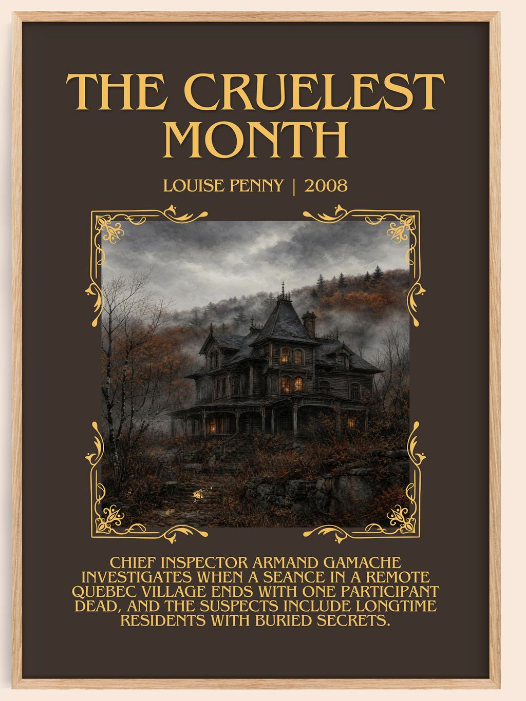 The Cruelest Month Minimalist Book Poster by Louise Penny – book poster