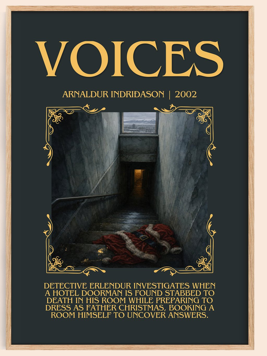 Voices Minimalist Book Poster by Arnaldur Indriðason – book poster