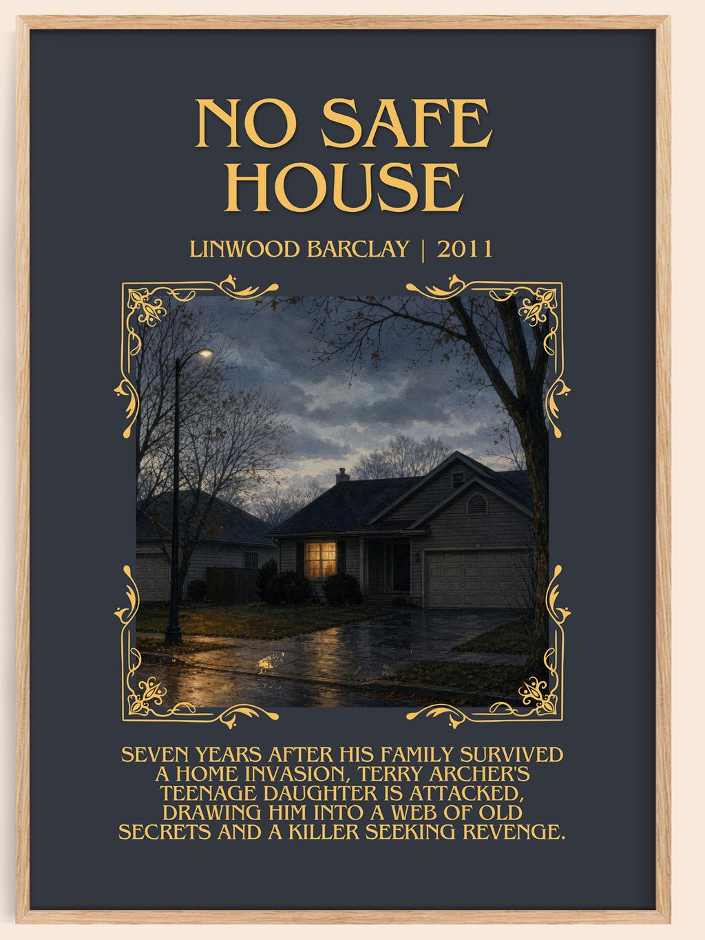 No Safe House Minimalist Book Poster by Linwood Barclay – book poster