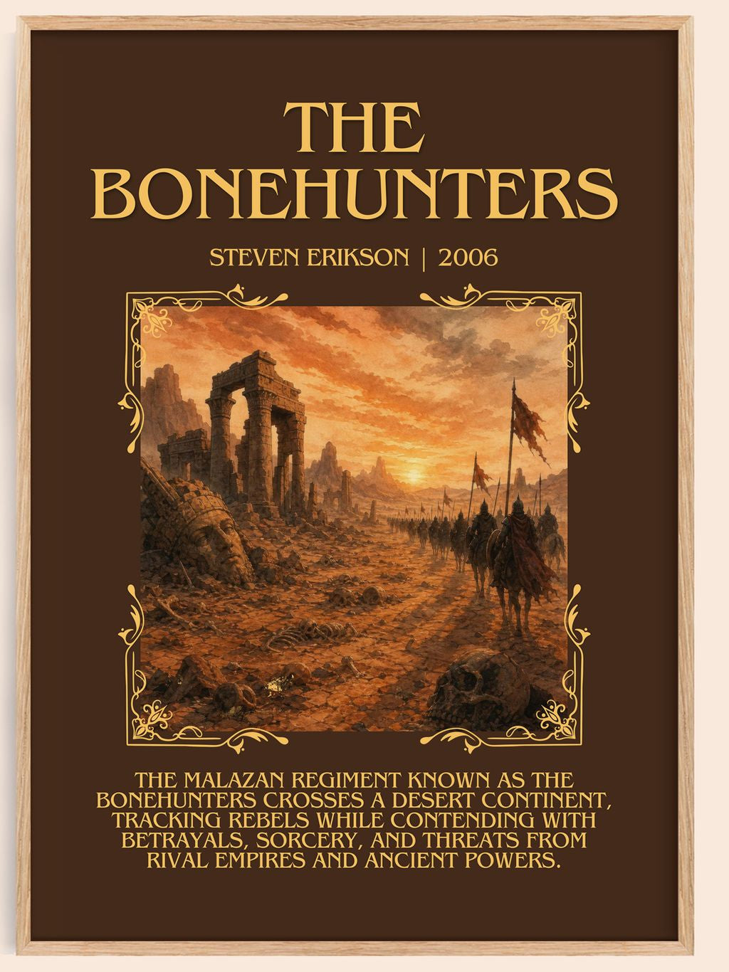 The Bonehunters Minimalist Book Poster by Steven Erikson – book poster