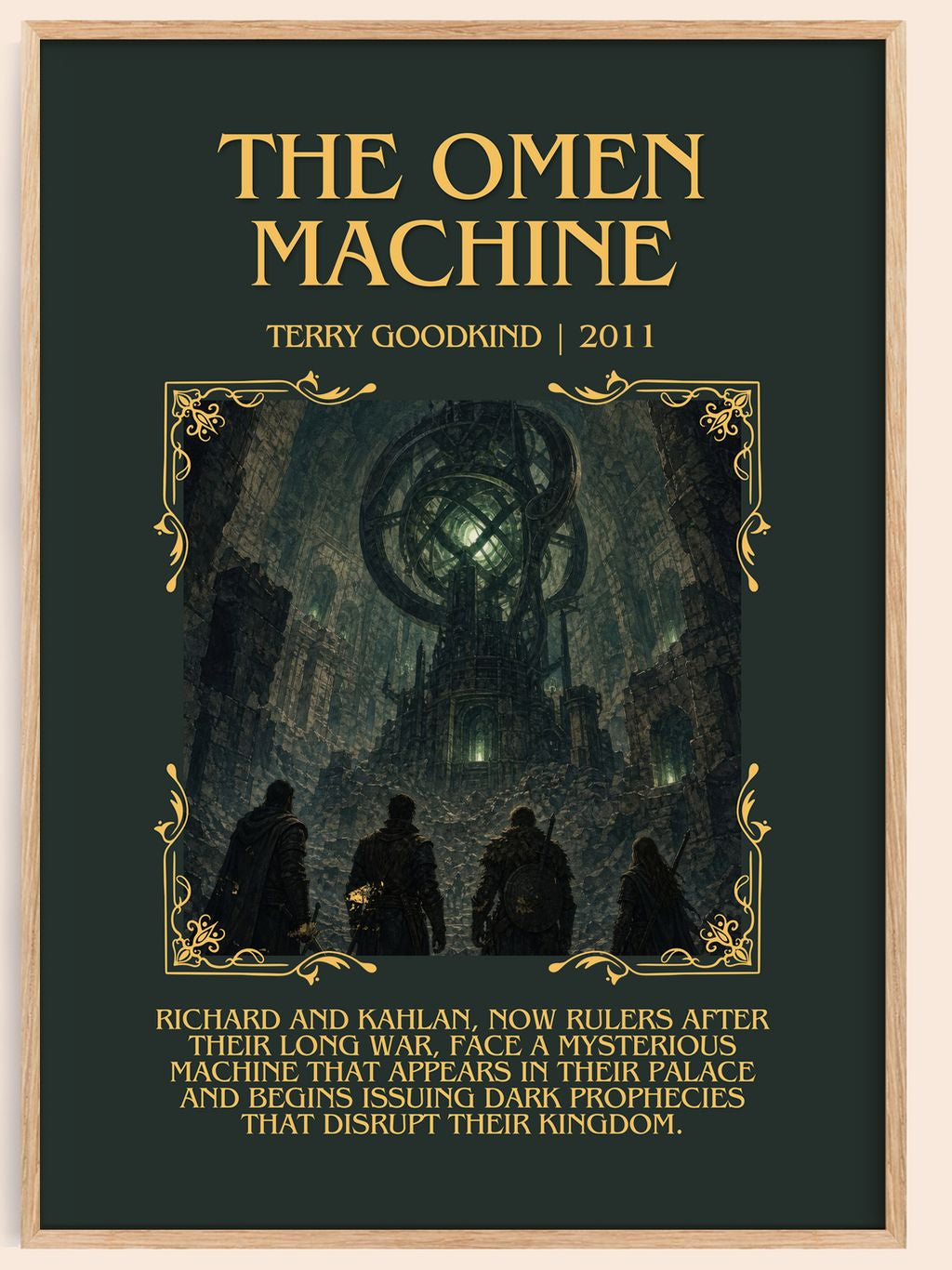 The Omen Machine Minimalist Book Poster by Terry Goodkind – book poster