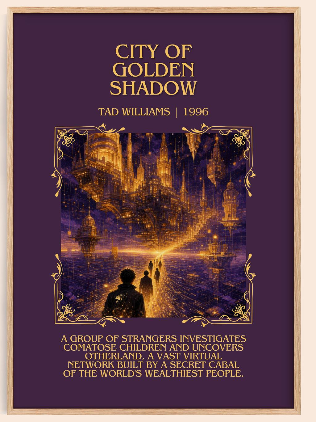 City of Golden Shadow Minimalist Book Poster by Tad Williams – book poster
