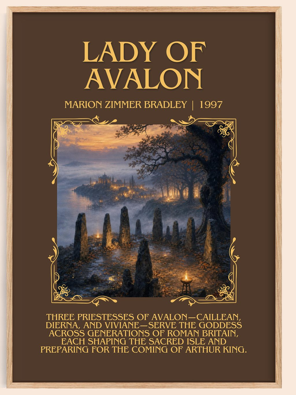 Lady of Avalon Minimalist Book Poster by Marion Zimmer Bradley – book poster