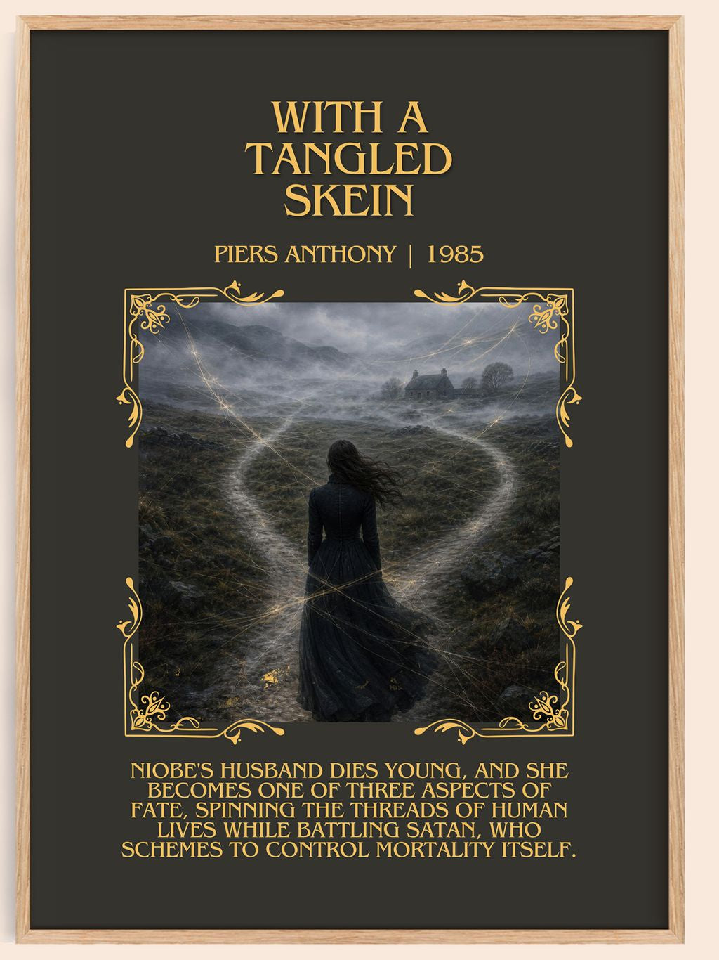 With a Tangled Skein Minimalist Book Poster by Piers Anthony – book poster