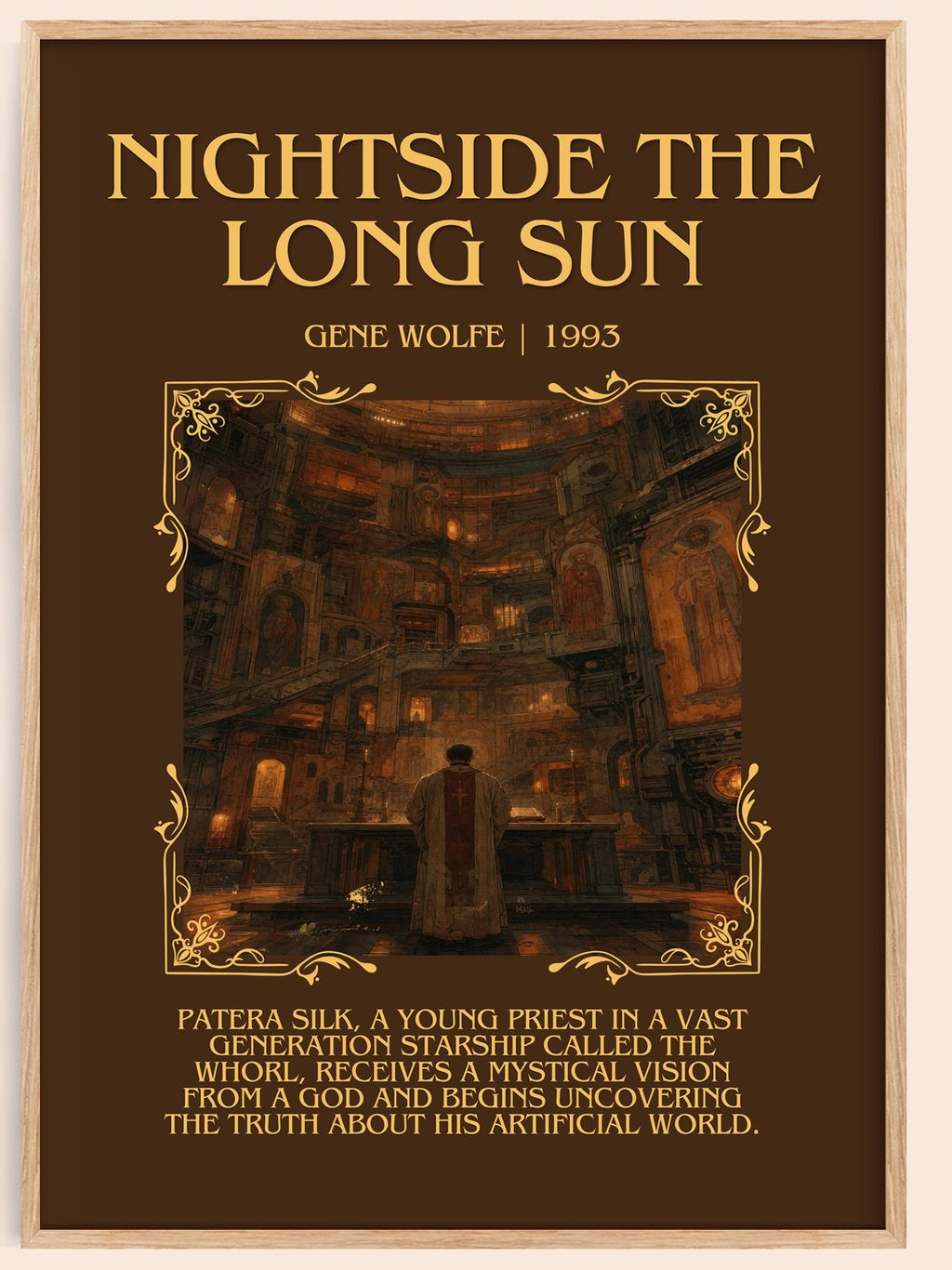 Nightside the Long Sun Minimalist Book Poster by Gene Wolfe – book poster