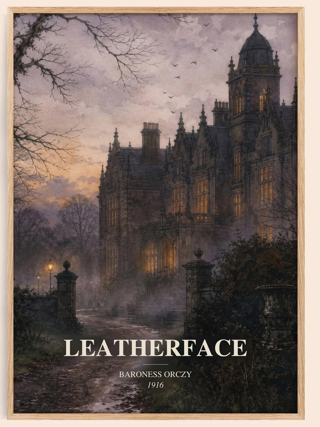 Leatherface watercolour book poster by Baroness Orczy – framed literary art print