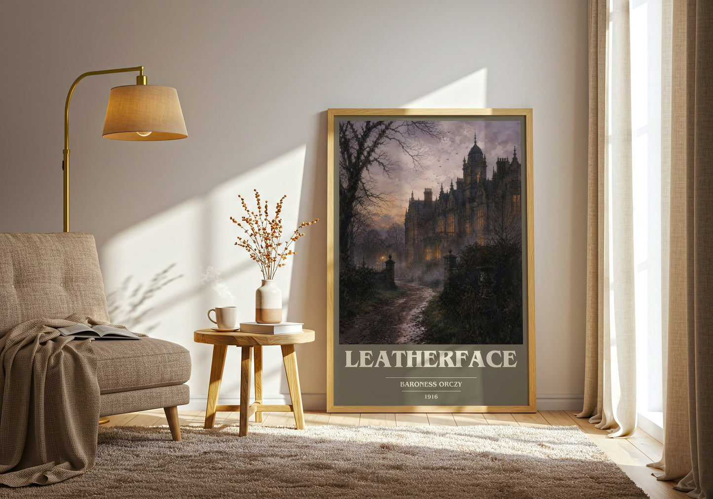 Leatherface book cover print on bookshelf – Baroness Orczy fan gift