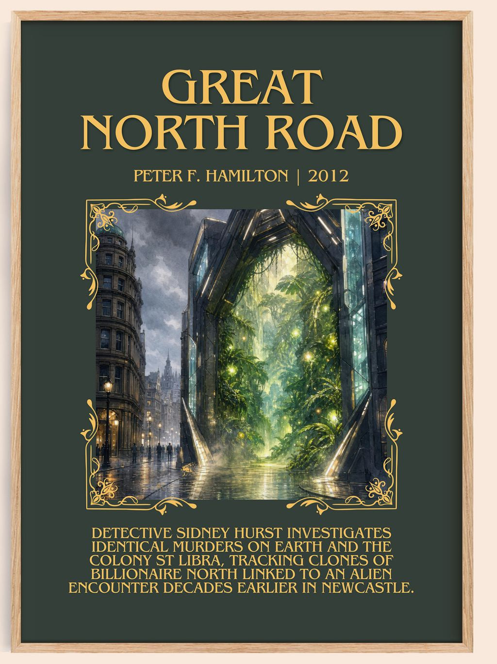 Great North Road Minimalist Book Poster by Peter F. Hamilton – book poster