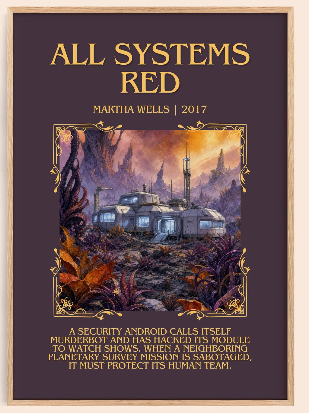 All Systems Red Minimalist Book Poster by Martha Wells – book poster