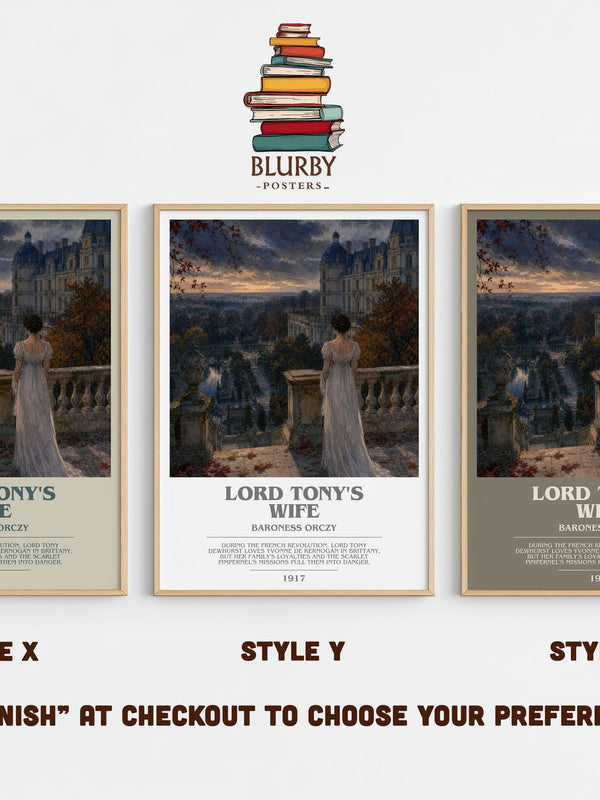 Lord Tony'S Wife bookish print in frame leaning in hallway – historical fiction wall art
