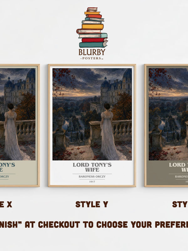 Lord Tony'S Wife book cover print in frame leaning in hallway – historical fiction wall art