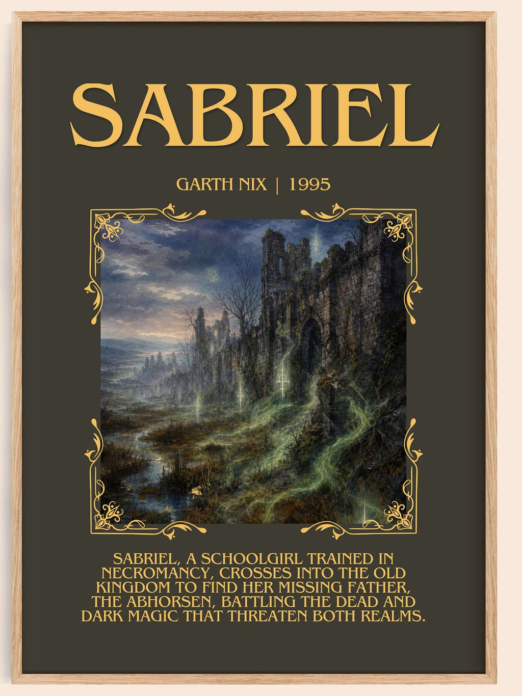 Sabriel Minimalist Book Poster by Garth Nix – book poster