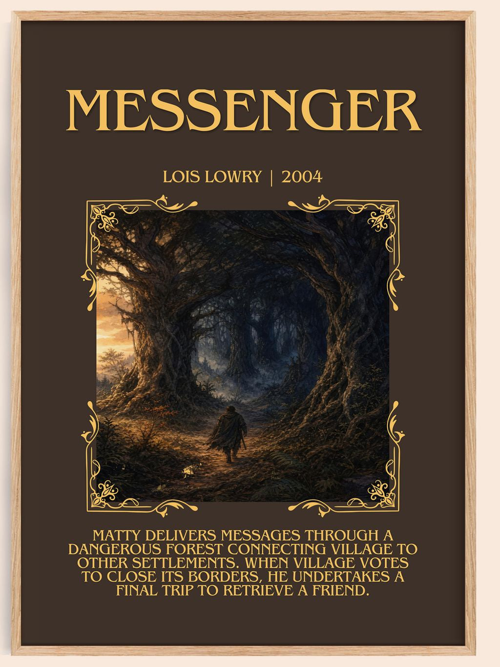 Messenger Minimalist Book Poster by Lois Lowry – book poster