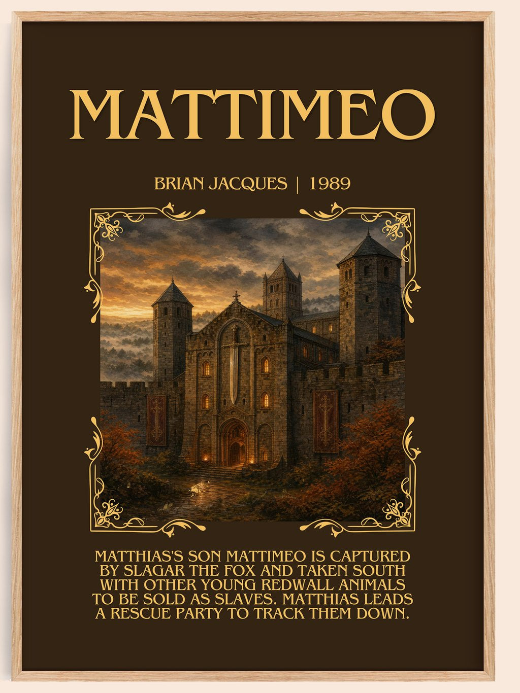 Mattimeo Minimalist Book Poster by Brian Jacques – book poster