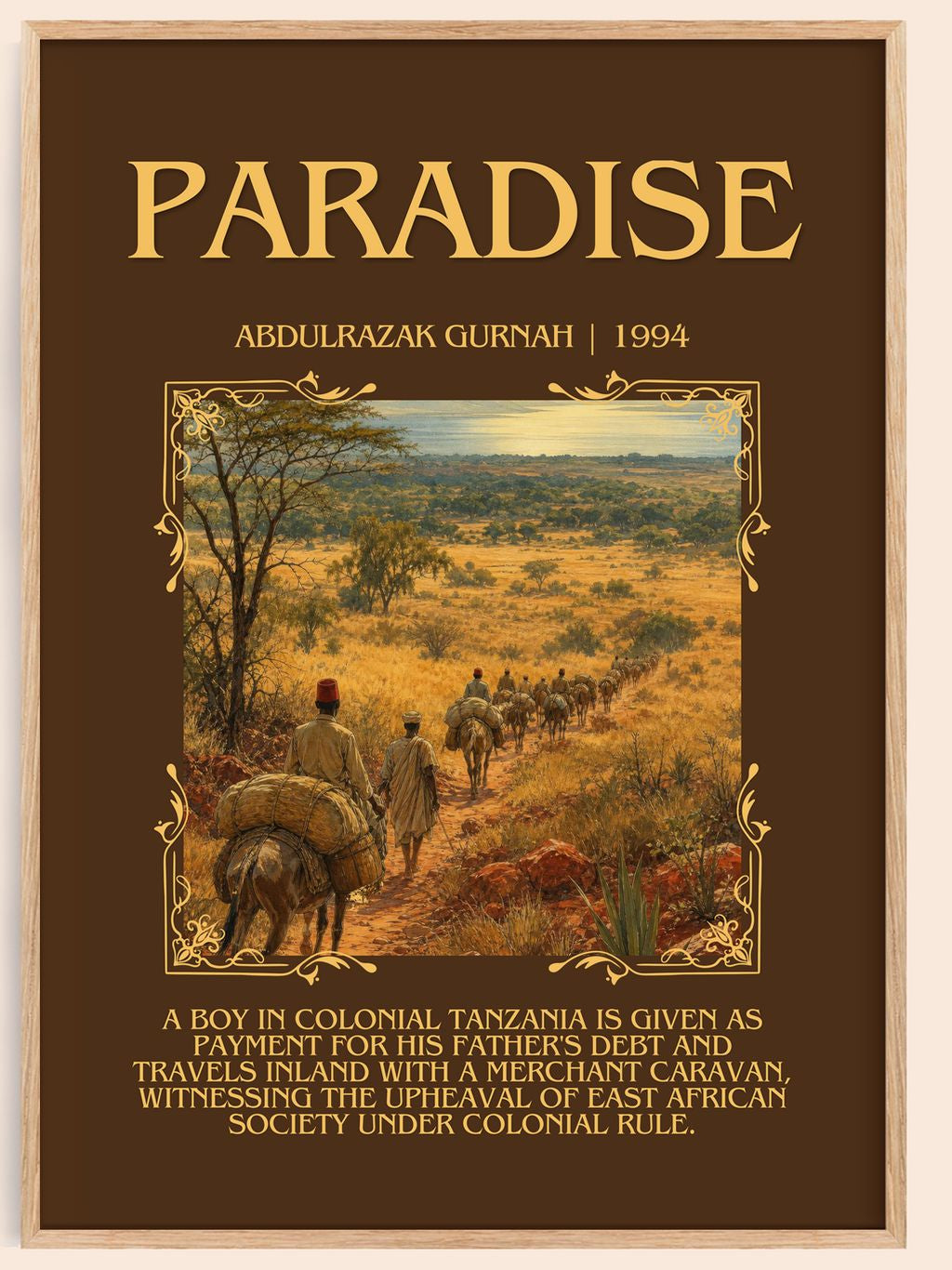 Paradise Minimalist Book Poster by Abdulrazak Gurnah – book poster
